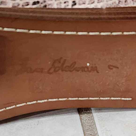 Sam Edelman Idina snakeskin Sesame Slip On Open Toe Mule Slide Flat Sandal sz 7 - Picture 7 of 7